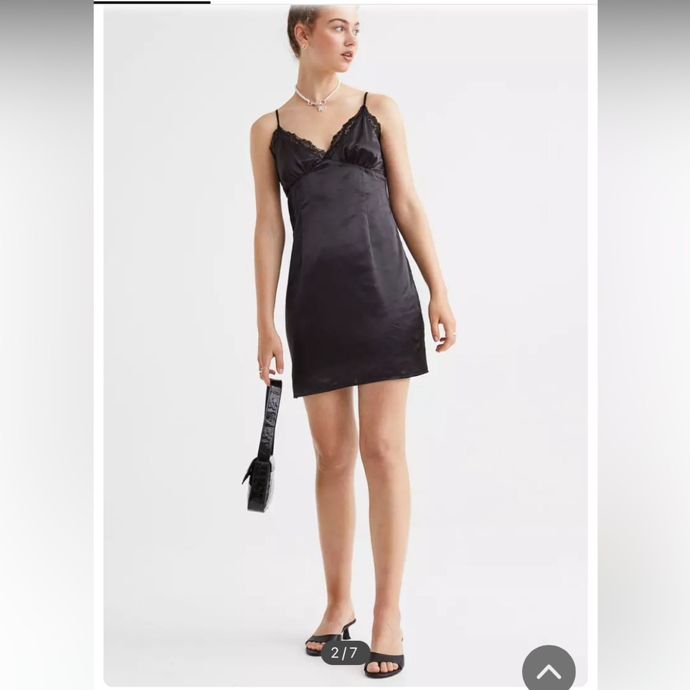 H&M Satin Slip Dress Tie Back NWOT S 4/6 Urban Outfitters Mango Zara Free People